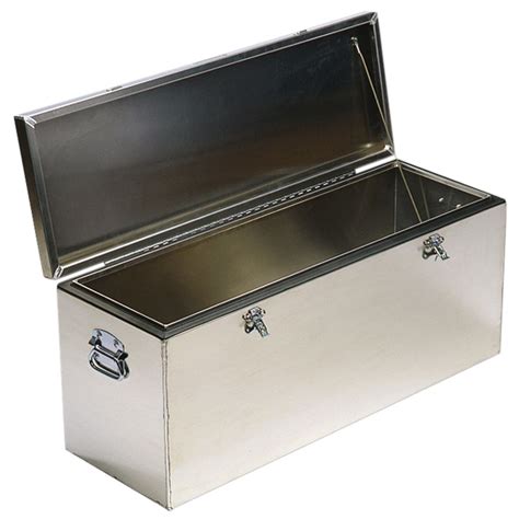 large metal boxes with hinged lids|metal containers with locking lids.